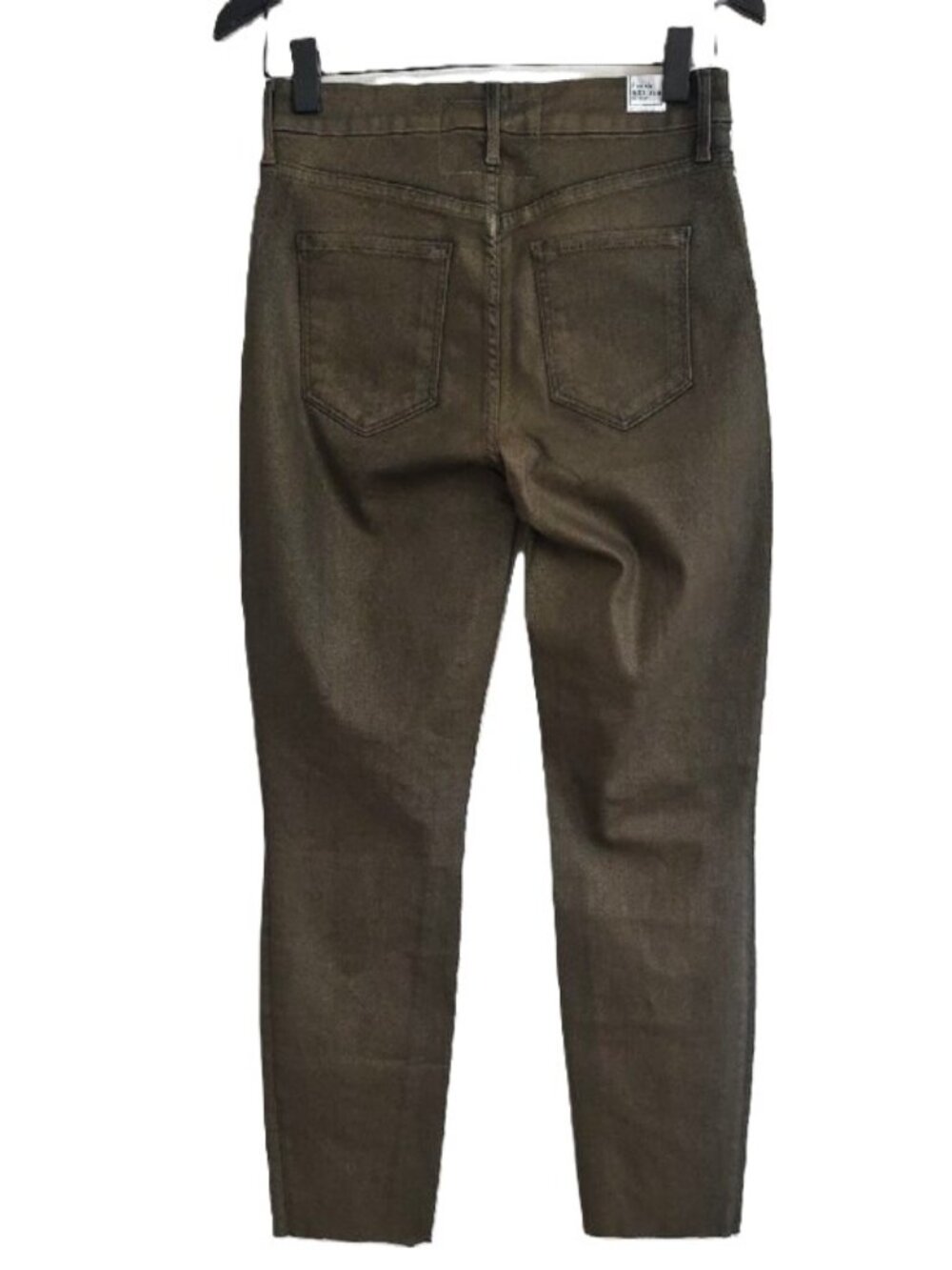 NEW $298 FRANK & EILEEN SLIGO SKINNY JEANS IN BROWN GOLD GLITTER WAX SIZE 27 - Picture 2 of 10